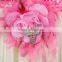 hot-selling Kids Deep Pink flower princess lace party Feather dresses for children