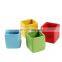 Garden Decor Glaze Fleshy Square Flowerpot Mini Tiny Succulent Flower Pot Creative Desktop Thumb Colorful Flower Pot