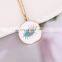 2022 New Women's Gold Jewelry Bohemian Eye Necklace Personalized Oil Dripping Stainless Steel Necklace Ins Clavicle Chain N902