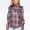 Autumn 100% Rayon Tantan Womens Plaid Shirt