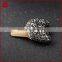Rhinestone raw shark tooth with zircon paved pendant bead, animal tooth drop pendant jewelry