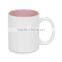 pink photo mug ceramic type, 11oz Two-Tone Mug-Inner pink Blank Coated mugs