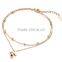 2015 Popular Design Adjustable Fashion Women Platinum Anklet With Charm