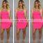 2016 Summer Sexy Club Dress Short Sleeve Split Bandage Bodycon Cheap O-Neck