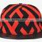 5panel 100% cotton striped leather brim snapback hats