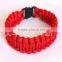 Fashion handmade red paracord survival bracelet wholesale with plastic buckle HZ289