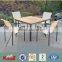 Stainless steel Teak table with 4 chairs