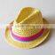 Women paper straw sun hat multi-color with hollow-out decorative pattern