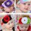 Infant girl boys cute rhinestone headband lace hand flower hair band