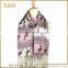 New coming deer print animal bohemian acrylic knitted multicolor scarf
