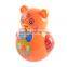 Cartoon animal plastic roly-poly toy with light and music
