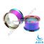 Surgical steel wholesale custom PVD anodized flare ear tunnel piercing jewelry