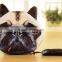 lovely 3D solid animal meow star cat husky dog panda owl face plush small money change handbag wallet with tail