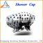 Good Quality Waterproof Double-layer Black Dot Plastic Shower Cap