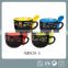 14oz cheap sale ceramic soup mugs with spoon and drawing