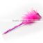 Crystal pink fluffy feather ball pen with diamante flower on the topper for wedding /gift pen