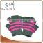 Pink Red Black Knit Fingerless Gloves for Writing