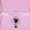 Blue Magnifying Glass Teardrop Pendant Necklace Dz-0027