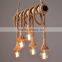 brown rope hanging pendant light stairs edison pendant light for home decor/Gallary/coffee bar/shopping mall