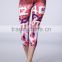 China Manufacturer Custom Design Sublimation Printed Sports Legging Yoga Capri Pants