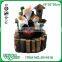 resin craftwork water fountain with colorful bird