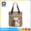 Appearance diverse lovely brown bags handbag tote with cat print