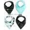 Bandana Baby Bib Set by Bambinio - 4 Unisex Design Drool Bibs for Boys and Girls