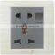 White Color With Chrome Line 13A 2 Pole Multifunction Socket And Switch