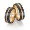 Carbon fiber eternity titanium couple wedding band ring IP gold plated couple ring stainless steel