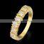 2016  yellow gold plated ring pave white cubic zirconia for wedding engagement