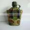 Outdoor 1 liter plastic material army/canteen water bottle