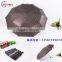 auto open andd close folding umbrella with blacked coatedd fabric sun protect UV resist made by chinese umbrella manufacturer