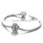 X266 Fashion Italian Multicolor Crystal Charms,925 Sterling Silver Crown Charms