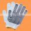 100% bleach cotton/interlock pvc dots on palm 3 seams on back Shirred Safety Gloves
