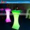 glowing great led bar stool/led plastic bar table/led rechargeable color changing table