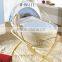 Hand Made White Wicker Baby Pram Basket for Home Use