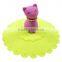 Food grade silicone rubber Anti-dust Airtight Seal Silicone Drink Cup Lids with cat head shape