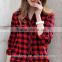 Woman flannel check shirts slim fit fashion shirts for lady