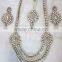 PEARL Gold Plated LONG Necklace EARRING Set