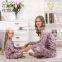 Europe Size Crimson Lake Flowers Slim Fit Pyjamas Mother Daughter Dress Clothes