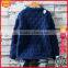 Fashion heavy round collar cable knitted kids pullover sweater for boys