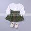 S33584W Boutique girls clothing sest white blouse+shirts summer clothing sets