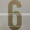 Gold glitter paper number "6" Decor Festive Birthday Party New Year,Christmas ,Cake,Crafts