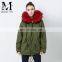Wholesale Elegance High Fashion Top Luxury Raccoon Fur Collar Real Fur Parka Jackets Women