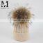 Top Quality Big Fur Pom Pom Kids Hats Raccoon Fur Balls Baby Knitted Hat