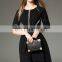 Short sleeve black knit dress with beads dress China supplier