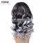No Tangle No Shedding 100% Human Hair Indian Remy Ombre Color Gray Hair Lace Front Wig With Baby Hair