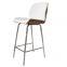 modern leather cushion wood shell high leg bar chair for pub