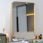 Nordic bathroom mirror brass rounded corner mirror high-end gold bathroom mirror full-length mirror fitting mirror entrance mirror