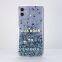 Clear transparent tpu+pc bling bling glitter mobile phone case back cover